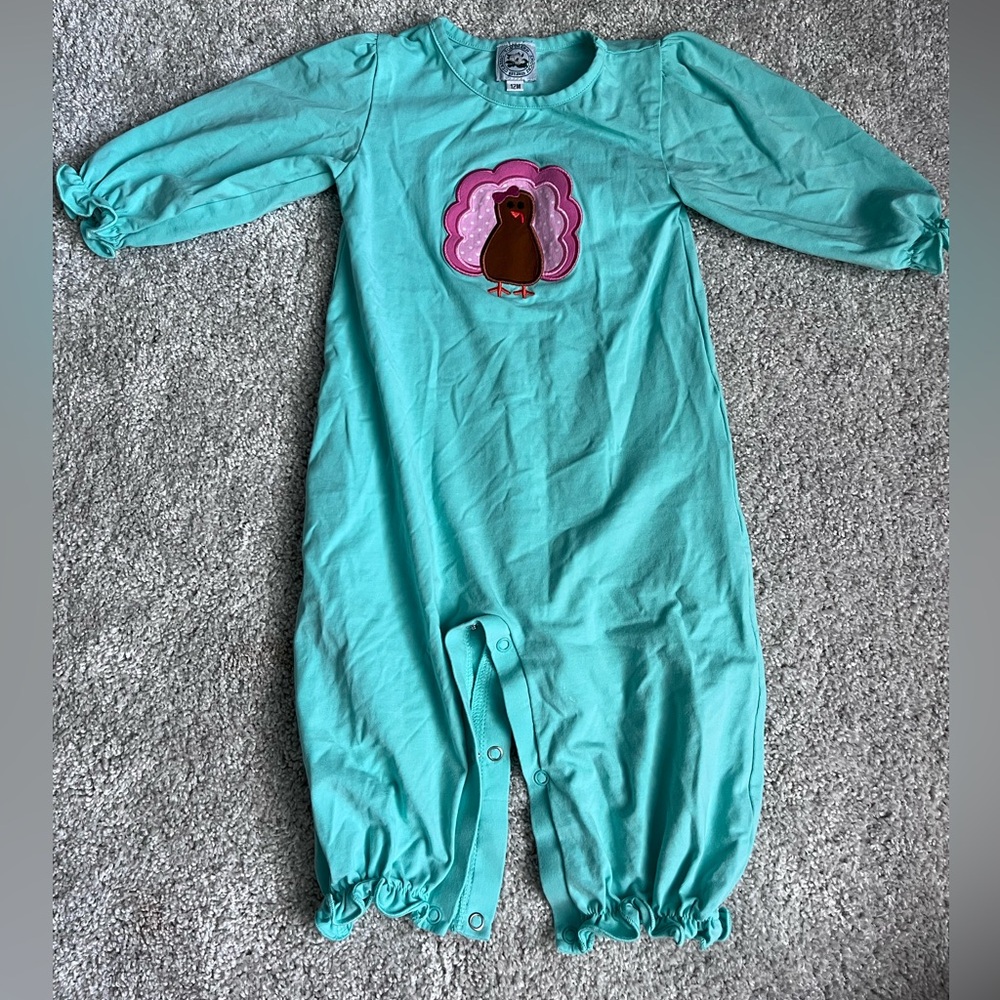 Long bubble with turkey appliqué